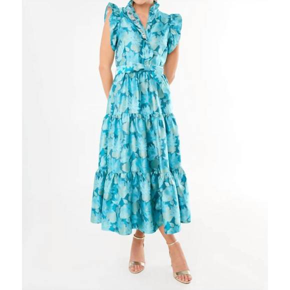 ABBEY GLASS Dresses & Skirts - NEW ABBEY GLASS sleeveless sadie maxi dress in aqua floral blue